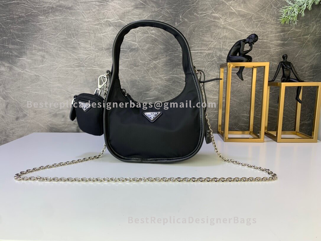 Prada Re-Edition 2000 Black Fabric Mini Bag SHW 114